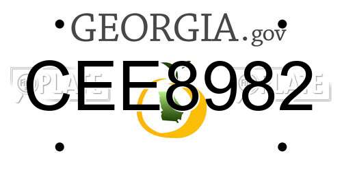 CEE8982 Georgia License Plate
