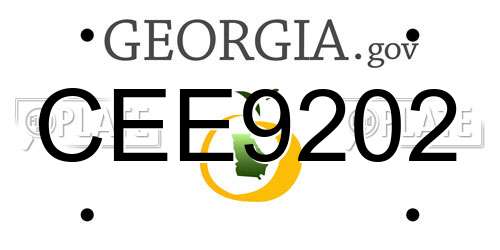 CEE9202 Georgia License Plate