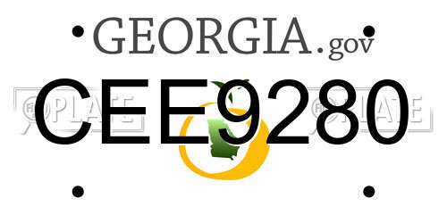 CEE9280 Georgia License Plate