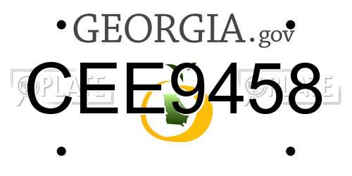CEE9458 Georgia License Plate