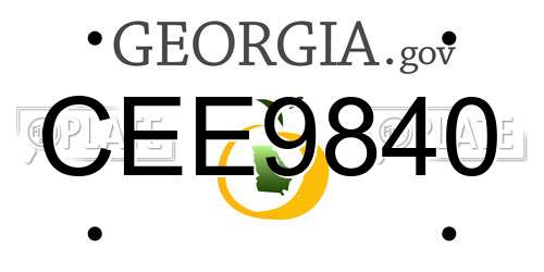 CEE9840 Georgia License Plate