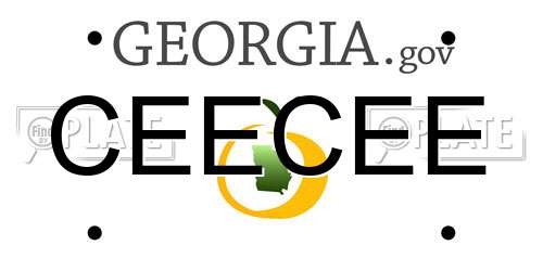 CEECEE Georgia License Plate