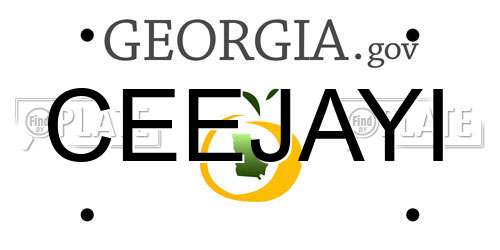 CEEJAYI Georgia License Plate
