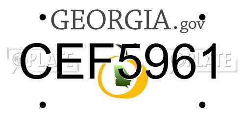 CEF5961 Georgia License Plate