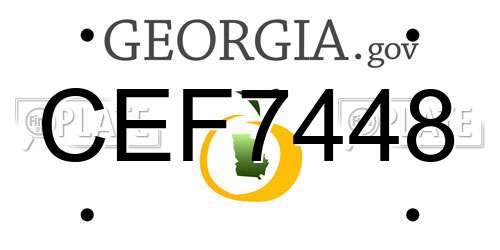 CEF7448 Georgia License Plate