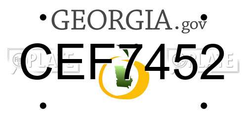 CEF7452 Georgia License Plate