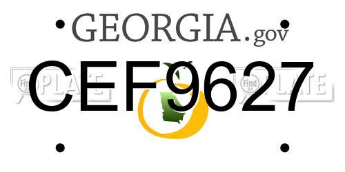 CEF9627 Georgia License Plate