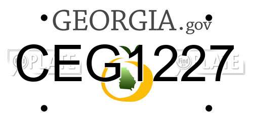 CEG1227 Georgia License Plate