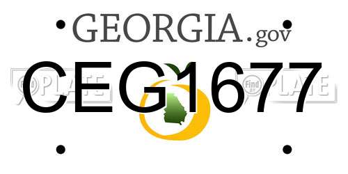 CEG1677 Georgia License Plate