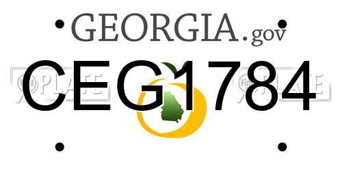 CEG1784 Georgia License Plate