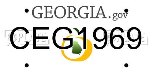CEG1969 Georgia License Plate