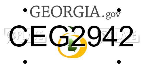 CEG2942 Georgia License Plate