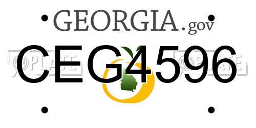 CEG4596 Georgia License Plate