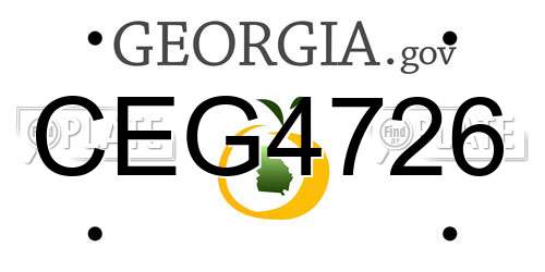 CEG4726 Georgia License Plate