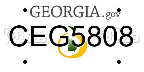 CEG5808 Georgia License Plate