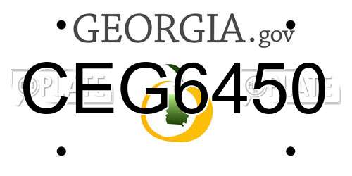 CEG6450 Georgia License Plate