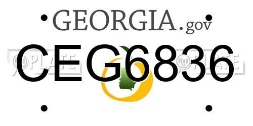CEG6836 Georgia License Plate