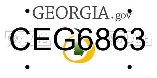 CEG6863 Georgia License Plate