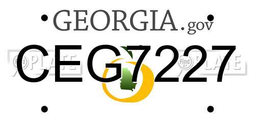 CEG7227 Georgia License Plate