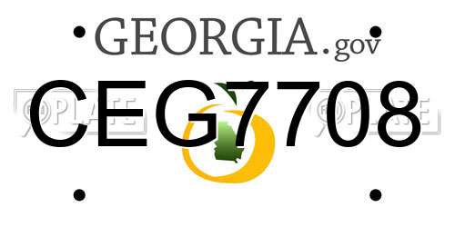 CEG7708 Georgia License Plate