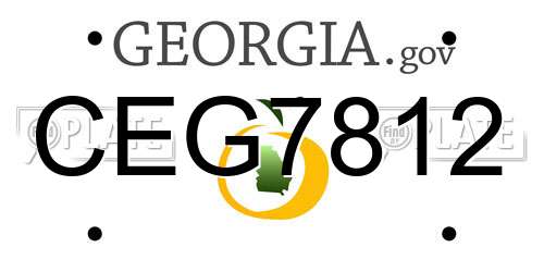 CEG7812 Georgia License Plate