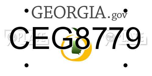 CEG8779 Georgia License Plate