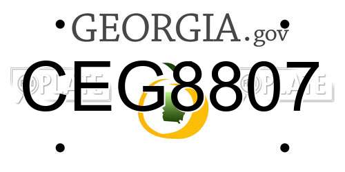 CEG8807 Georgia License Plate
