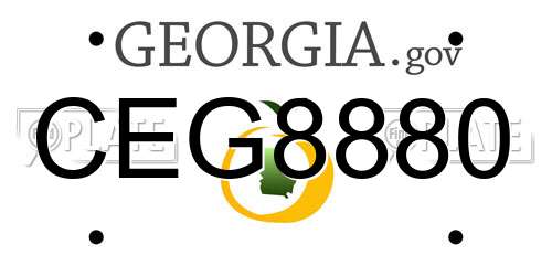 CEG8880 Georgia License Plate