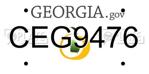 CEG9476 Georgia License Plate