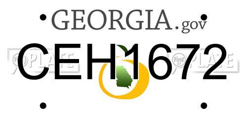 CEH1672 Georgia License Plate