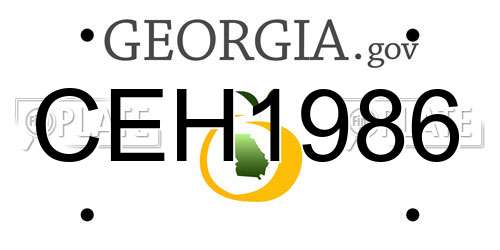 CEH1986 Georgia License Plate