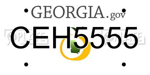 CEH5555 Georgia License Plate