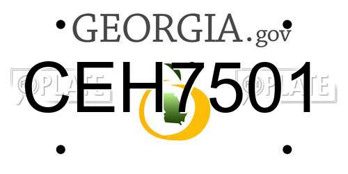 CEH7501 Georgia License Plate