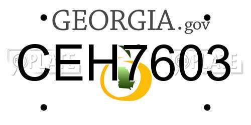 CEH7603 Georgia License Plate
