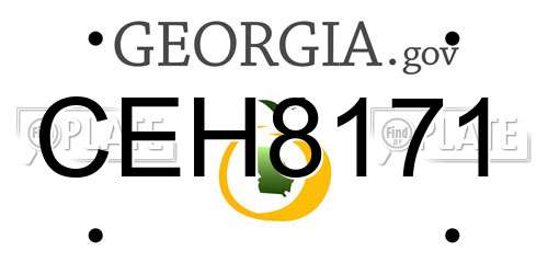 CEH8171 Georgia License Plate