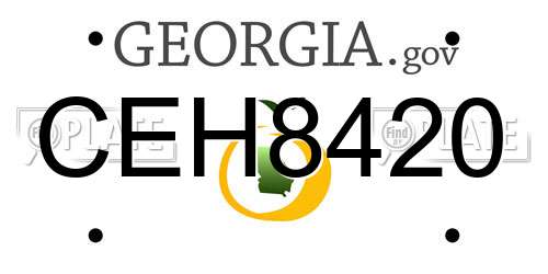 CEH8420 Georgia License Plate
