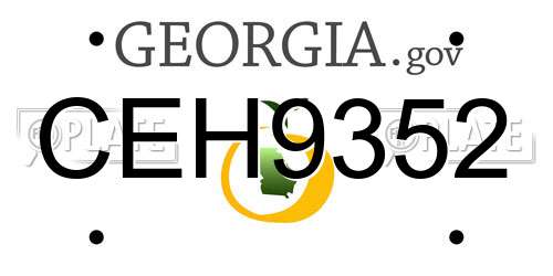 CEH9352 Georgia License Plate