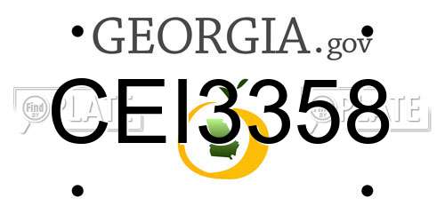 CEI3358 Georgia License Plate