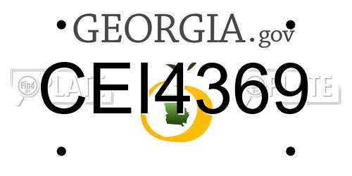 CEI4369 Georgia License Plate