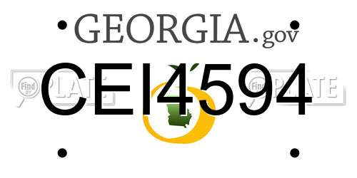 CEI4594 Georgia License Plate