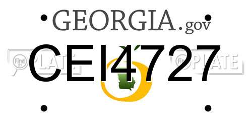 CEI4727 Georgia License Plate