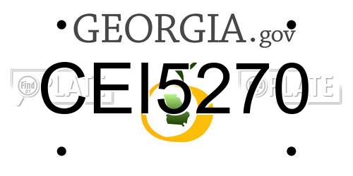 CEI5270 Georgia License Plate