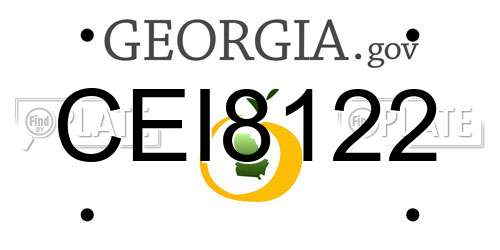 CEI8122 Georgia License Plate