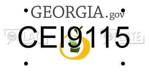 CEI9115 Georgia License Plate