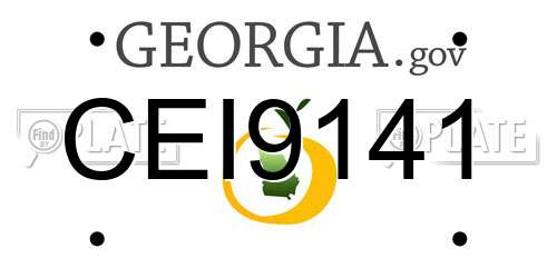 CEI9141 Georgia License Plate