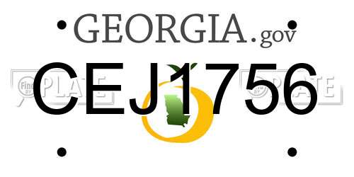 CEJ1756 Georgia License Plate