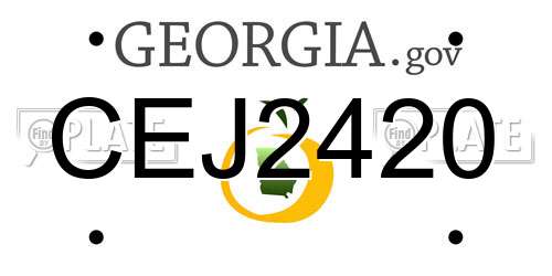 CEJ2420 Georgia License Plate