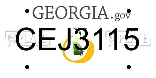 CEJ3115 Georgia License Plate
