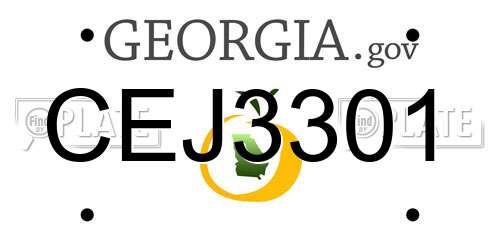 CEJ3301 Georgia License Plate