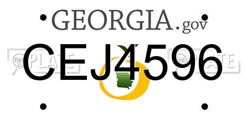 CEJ4596 Georgia License Plate